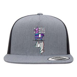 Stranger Lama Glitch Flat Bill Trucker Hat