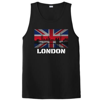 Souvenir London Gift City Vintage Uk Flag British Hoody PosiCharge Competitor Tank