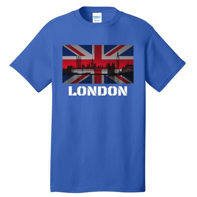 Souvenir London Gift City Vintage Uk Flag British Hoody Tall T-Shirt