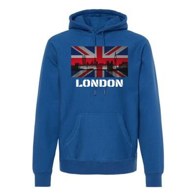 Souvenir London Gift City Vintage Uk Flag British Hoody Premium Hoodie