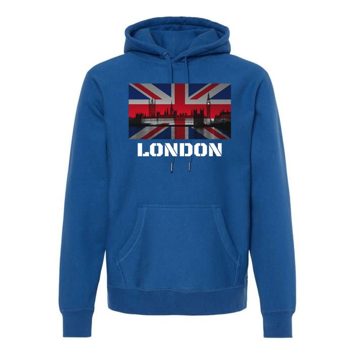 Souvenir London Gift City Vintage Uk Flag British Hoody Premium Hoodie