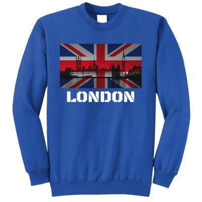 Souvenir London Gift City Vintage Uk Flag British Hoody Tall Sweatshirt