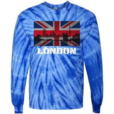 Souvenir London Gift City Vintage Uk Flag British Hoody Tie-Dye Long Sleeve Shirt