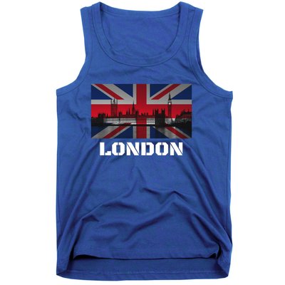 Souvenir London Gift City Vintage Uk Flag British Hoody Tank Top