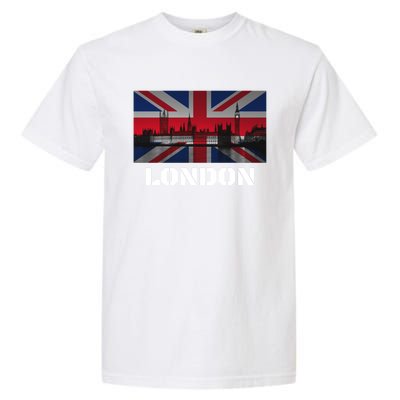 Souvenir London Gift City Vintage Uk Flag British Hoody Garment-Dyed Heavyweight T-Shirt