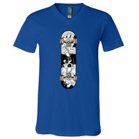 Skateboarding Lovers Graphic Cool Skateboarding Fun Cool Gift V-Neck T-Shirt