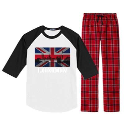 Souvenir London Gift City Vintage Uk Flag British Hoody Raglan Sleeve Pajama Set