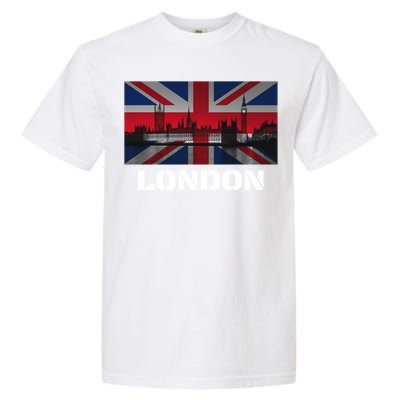 Souvenir London Gift City Vintage Uk Flag British Hoody Garment-Dyed Heavyweight T-Shirt