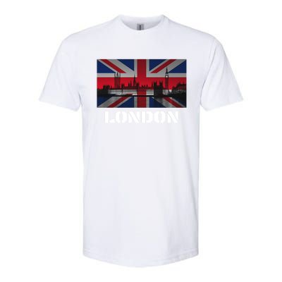 Souvenir London Gift City Vintage Uk Flag British Hoody Softstyle CVC T-Shirt