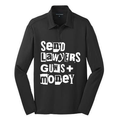 Send Lawyers Guns And Money Silk Touch Performance Long Sleeve Polo