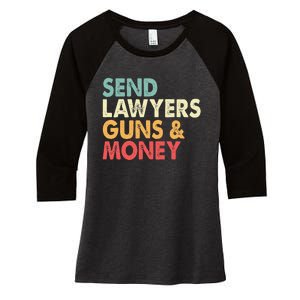 Send Lawyers Guns And Money Women's Tri-Blend 3/4-Sleeve Raglan Shirt