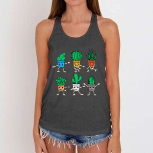 Succulent Lover Gardener Plant Lover Women Gardening Cactus Women's Knotted Racerback Tank