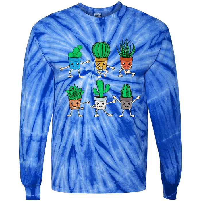 Succulent Lover Gardener Plant Lover Women Gardening Cactus Tie-Dye Long Sleeve Shirt