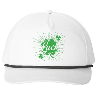 Shamrock Luck Green St Patricks Day Snapback Five-Panel Rope Hat