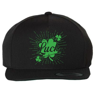 Shamrock Luck Green St Patricks Day Wool Snapback Cap