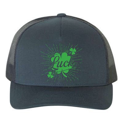 Shamrock Luck Green St Patricks Day Yupoong Adult 5-Panel Trucker Hat