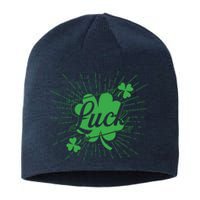 Shamrock Luck Green St Patricks Day Sustainable Beanie