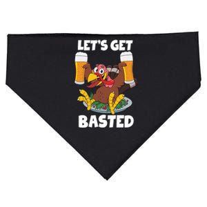 S Lets Get Basted Gift Funny Thanksgiving Gift USA-Made Doggie Bandana