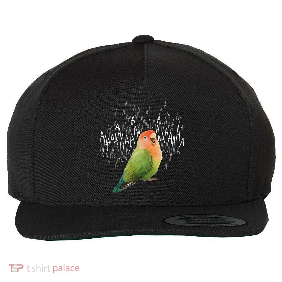 Screaming Lovebird (Green Peachfaced) Wool Snapback Cap
