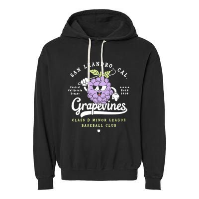 San Leandro Grapevines California Vintage Defunct Baseball Teams Garment-Dyed Fleece Hoodie