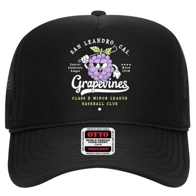 San Leandro Grapevines California Vintage Defunct Baseball Teams High Crown Mesh Back Trucker Hat