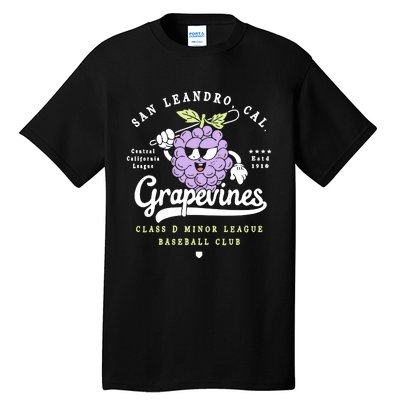 San Leandro Grapevines California Vintage Defunct Baseball Teams Tall T-Shirt