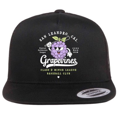 San Leandro Grapevines California Vintage Defunct Baseball Teams Flat Bill Trucker Hat