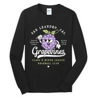 San Leandro Grapevines California Vintage Defunct Baseball Teams Tall Long Sleeve T-Shirt