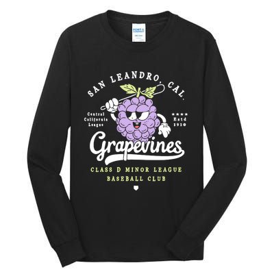 San Leandro Grapevines California Vintage Defunct Baseball Teams Tall Long Sleeve T-Shirt