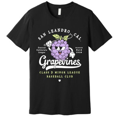 San Leandro Grapevines California Vintage Defunct Baseball Teams Premium T-Shirt