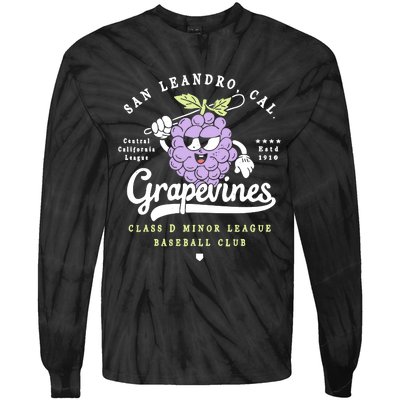 San Leandro Grapevines California Vintage Defunct Baseball Teams Tie-Dye Long Sleeve Shirt