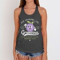 San Leandro Grapevines California Vintage Defunct Baseball Teams Women's Knotted Racerback Tank