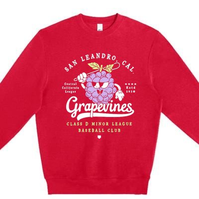 San Leandro Grapevines California Vintage Defunct Baseball Teams Premium Crewneck Sweatshirt