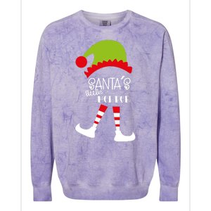 Santas Little Helper Elf Holiday Colorblast Crewneck Sweatshirt