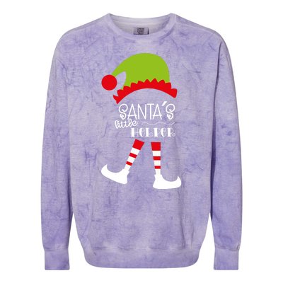 Santas Little Helper Elf Holiday Colorblast Crewneck Sweatshirt