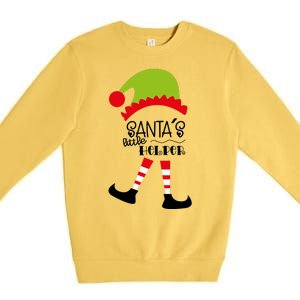 Santas Little Helper Elf Holiday Premium Crewneck Sweatshirt