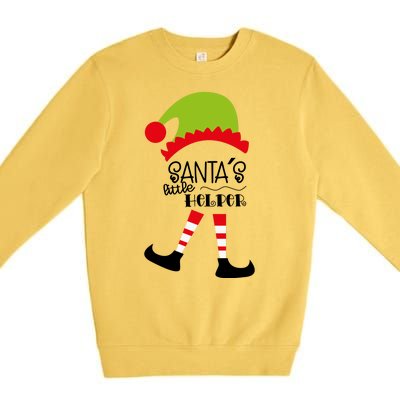 Santas Little Helper Elf Holiday Premium Crewneck Sweatshirt