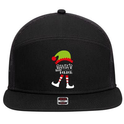 Santas Little Helper Elf Holiday 7 Panel Mesh Trucker Snapback Hat