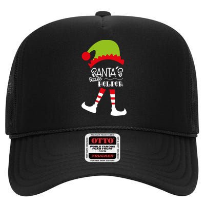 Santas Little Helper Elf Holiday High Crown Mesh Back Trucker Hat