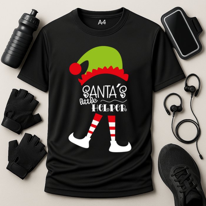 Santas Little Helper Elf Holiday Cooling Performance Crew T-Shirt