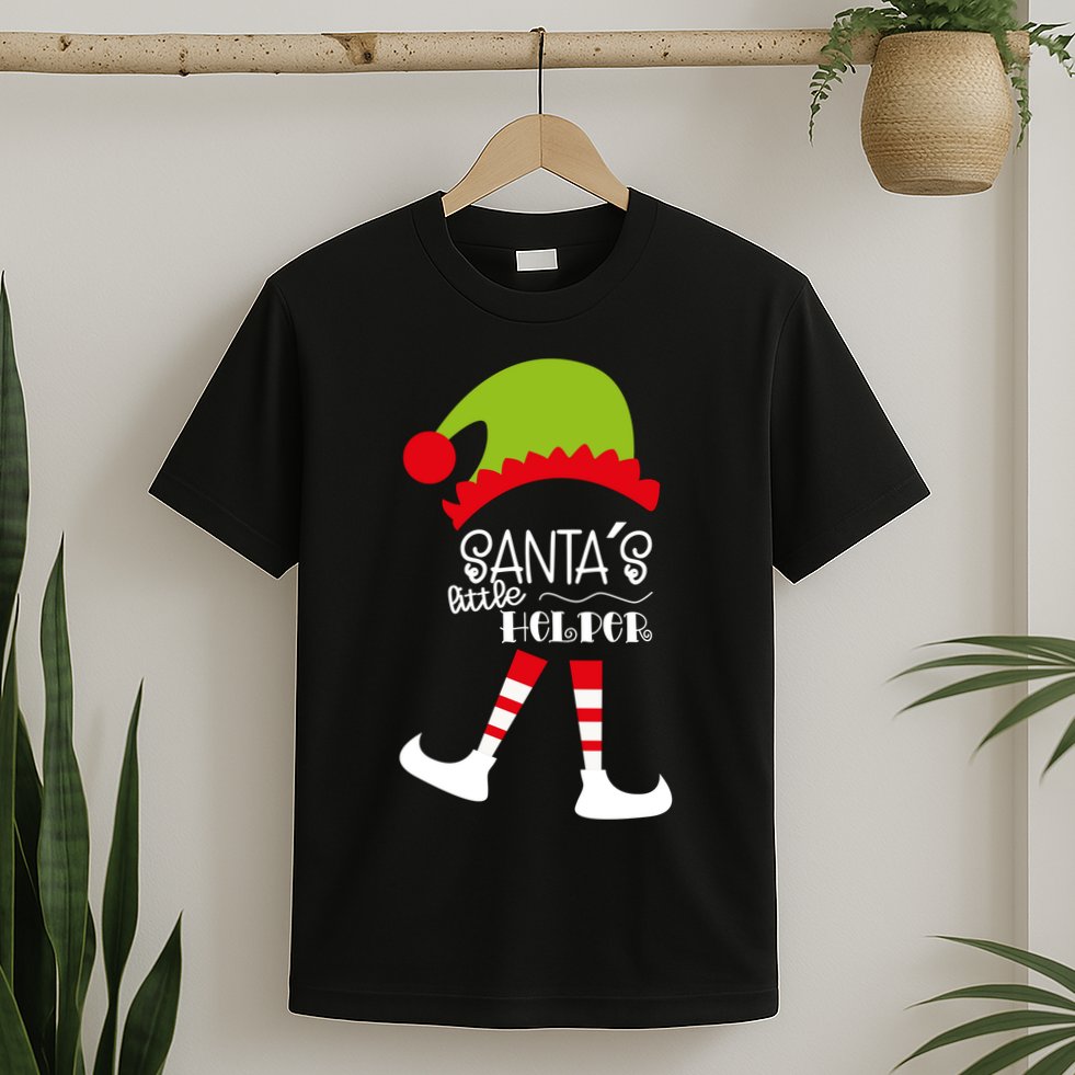 Santas Little Helper Elf Holiday T-Shirt