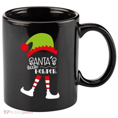 Santas Little Helper Elf Holiday 11oz C Handle Ceramic Mug
