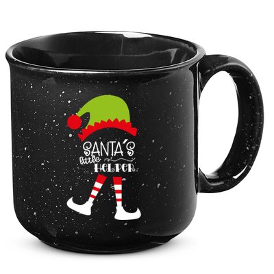 Santas Little Helper Elf Holiday 15oz Campfire Ceramic Mug