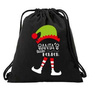 Santas Little Helper Elf Holiday Drawstring Bag