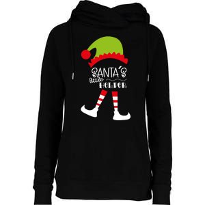 Santas Little Helper Elf Holiday Womens Funnel Neck Pullover Hood