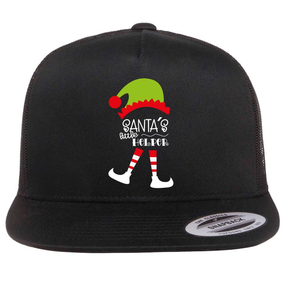 Santas Little Helper Elf Holiday Flat Bill Trucker Hat