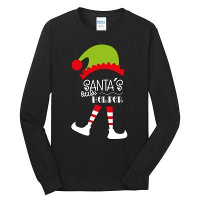 Santas Little Helper Elf Holiday Tall Long Sleeve T-Shirt