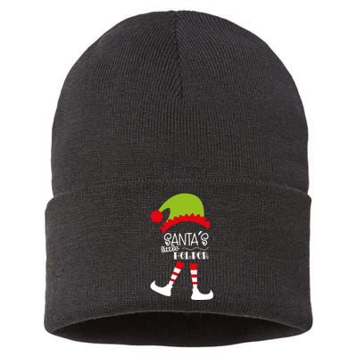 Santas Little Helper Elf Holiday Sustainable Knit Beanie