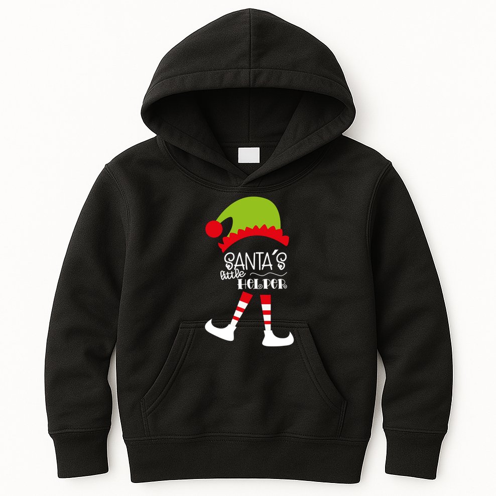 Santas Little Helper Elf Holiday Kids Hoodie