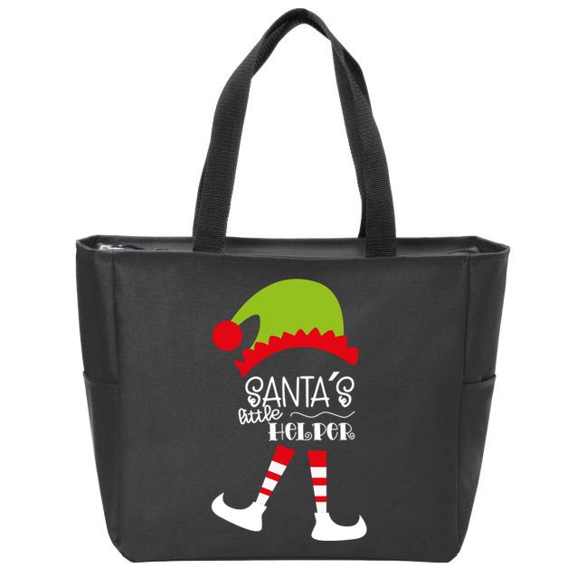 Santas Little Helper Elf Holiday Zip Tote Bag
